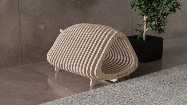 Parametric Cat House, DXF File, Cnc Cut, Plywood Cat House, Organic Dog house